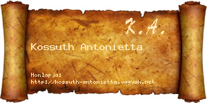 Kossuth Antonietta névjegykártya